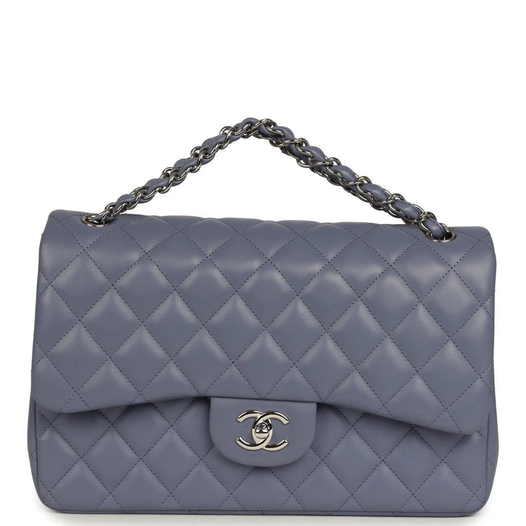 Jumbo Classic Double Flap Bag Purple Lambskin Silver Hardware