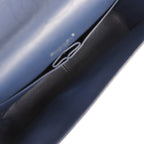 Maxi Classic Chevron Double Flap Bag Dark Blue Caviar Silver Hardware