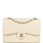Jumbo Classic Double Flap Bag Cream Caviar Gold Hardware
