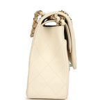 Jumbo Classic Double Flap Bag Cream Caviar Gold Hardware