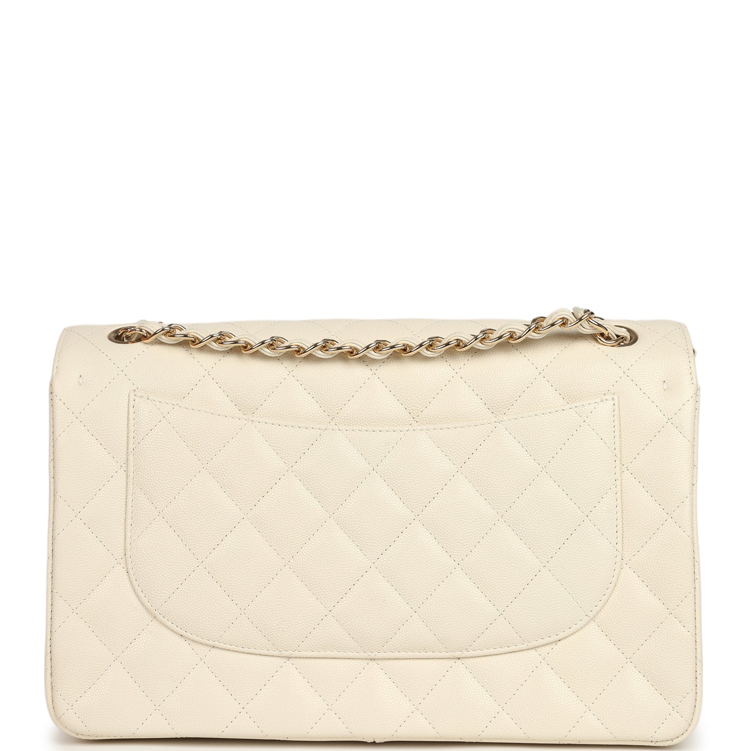 Jumbo Classic Double Flap Bag Cream Caviar Gold Hardware