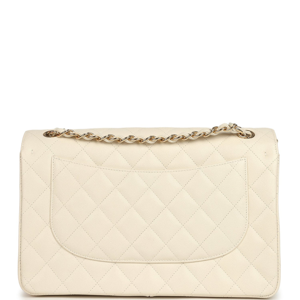 Jumbo Classic Double Flap Bag Cream Caviar Gold Hardware