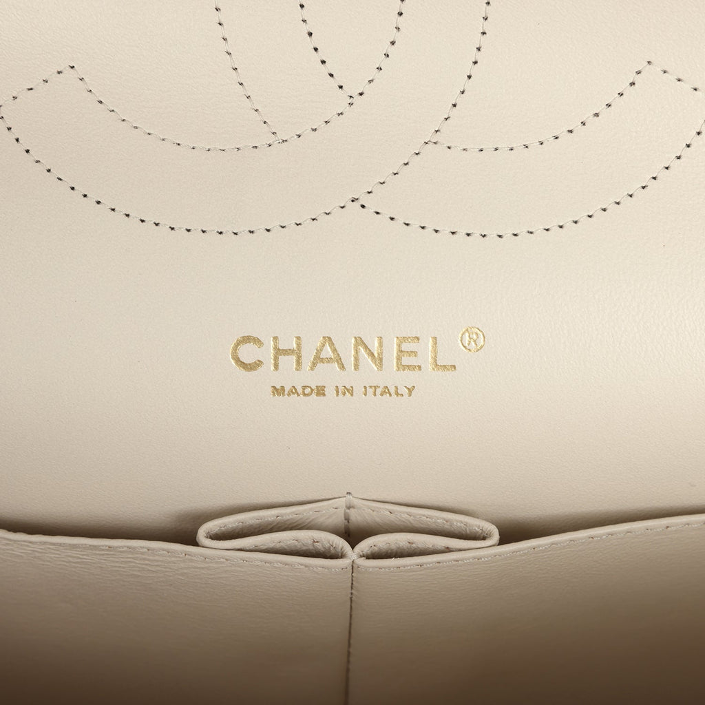 Jumbo Classic Double Flap Bag Cream Caviar Gold Hardware