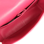 Maxi Classic Double Flap Bag Dark Pink Patent Silver Hardware
