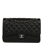 Jumbo Classic Double Flap Bag Black Caviar Silver Hardware