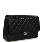 Jumbo Classic Double Flap Bag Black Caviar Silver Hardware