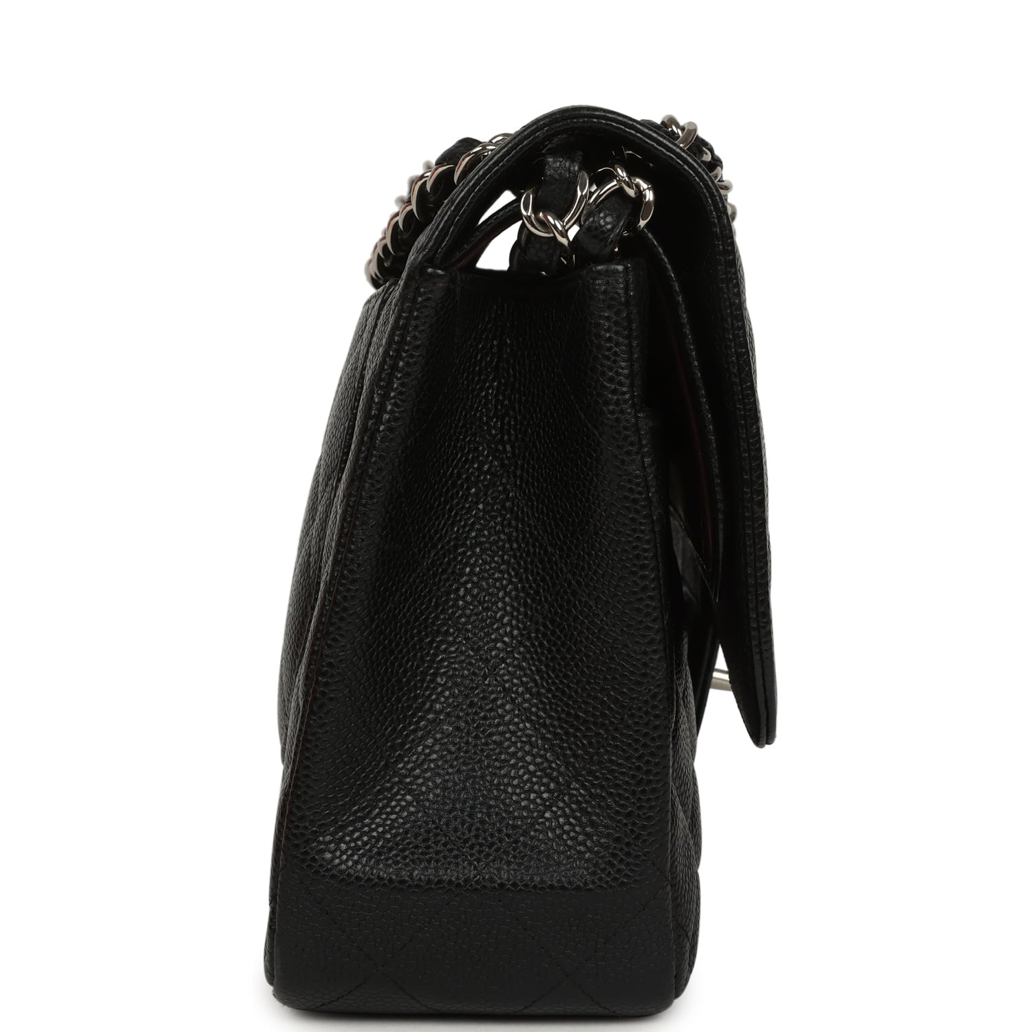 Jumbo Classic Double Flap Bag Black Caviar Silver Hardware