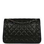 Jumbo Classic Double Flap Bag Black Caviar Silver Hardware