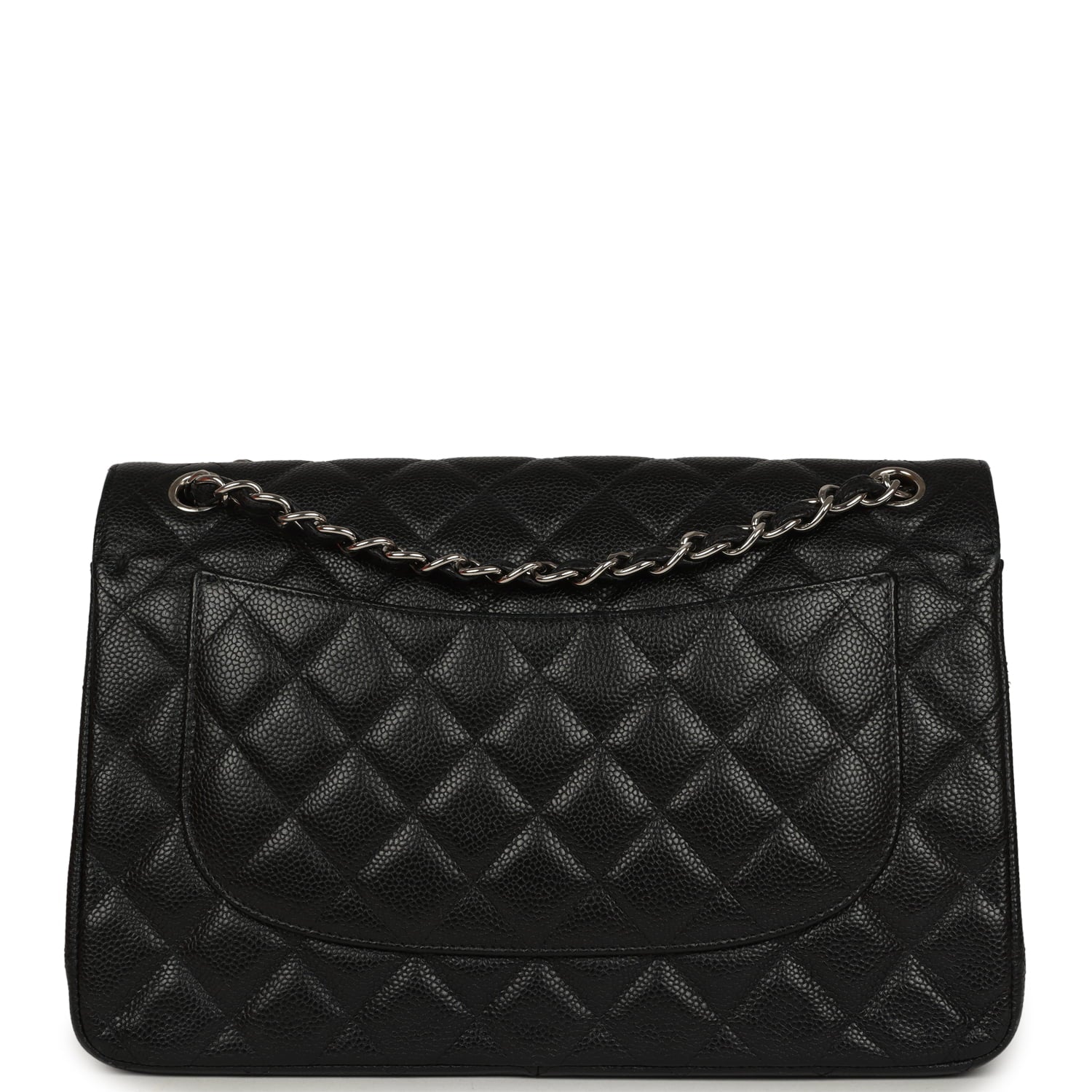 Jumbo Classic Double Flap Bag Black Caviar Silver Hardware