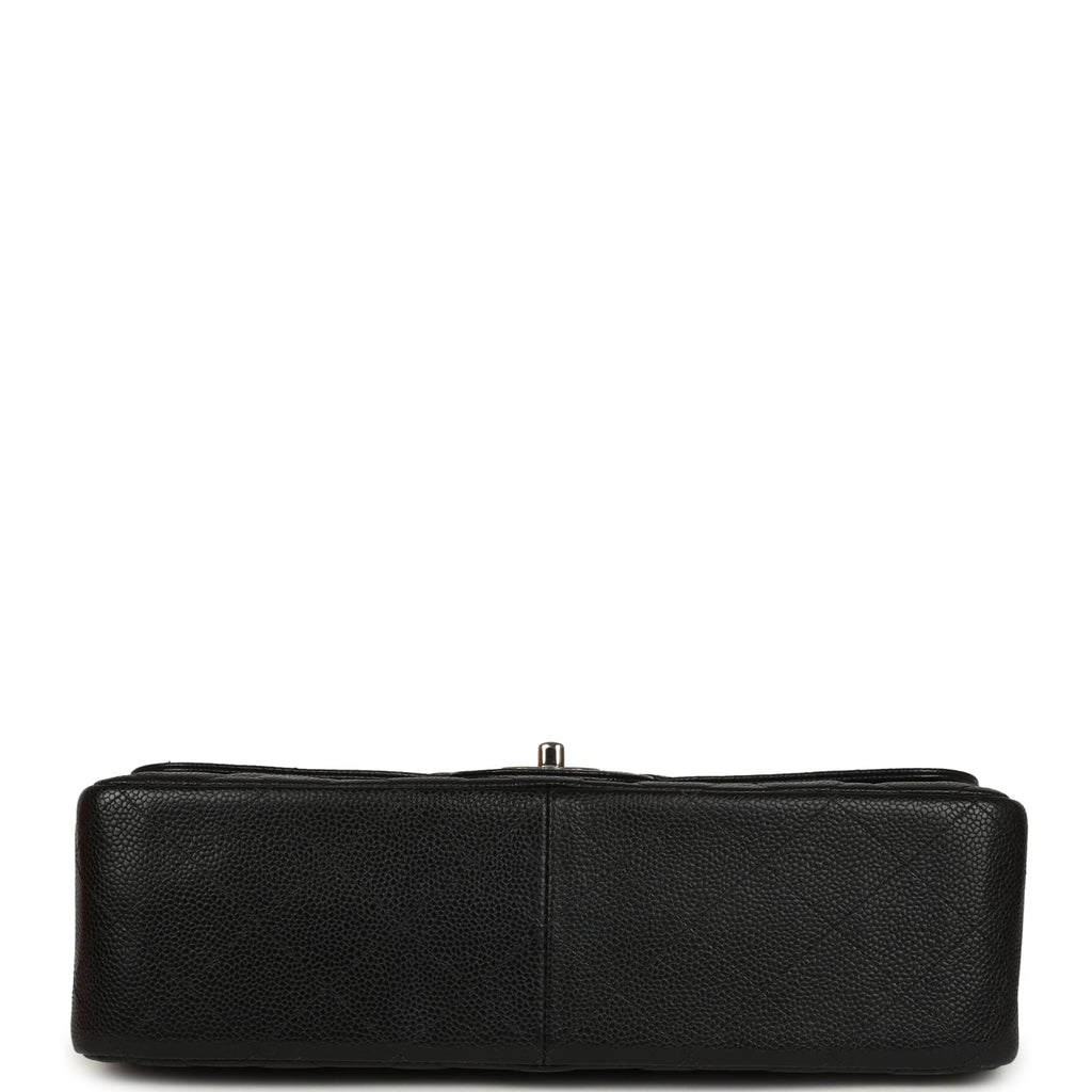 Jumbo Classic Double Flap Bag Black Caviar Silver Hardware