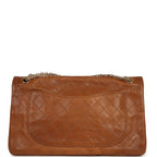 Maxi "Crush" Reissue 225 2.55 Double Flap Bag Camel Patinated Calfskin Gold Hardware