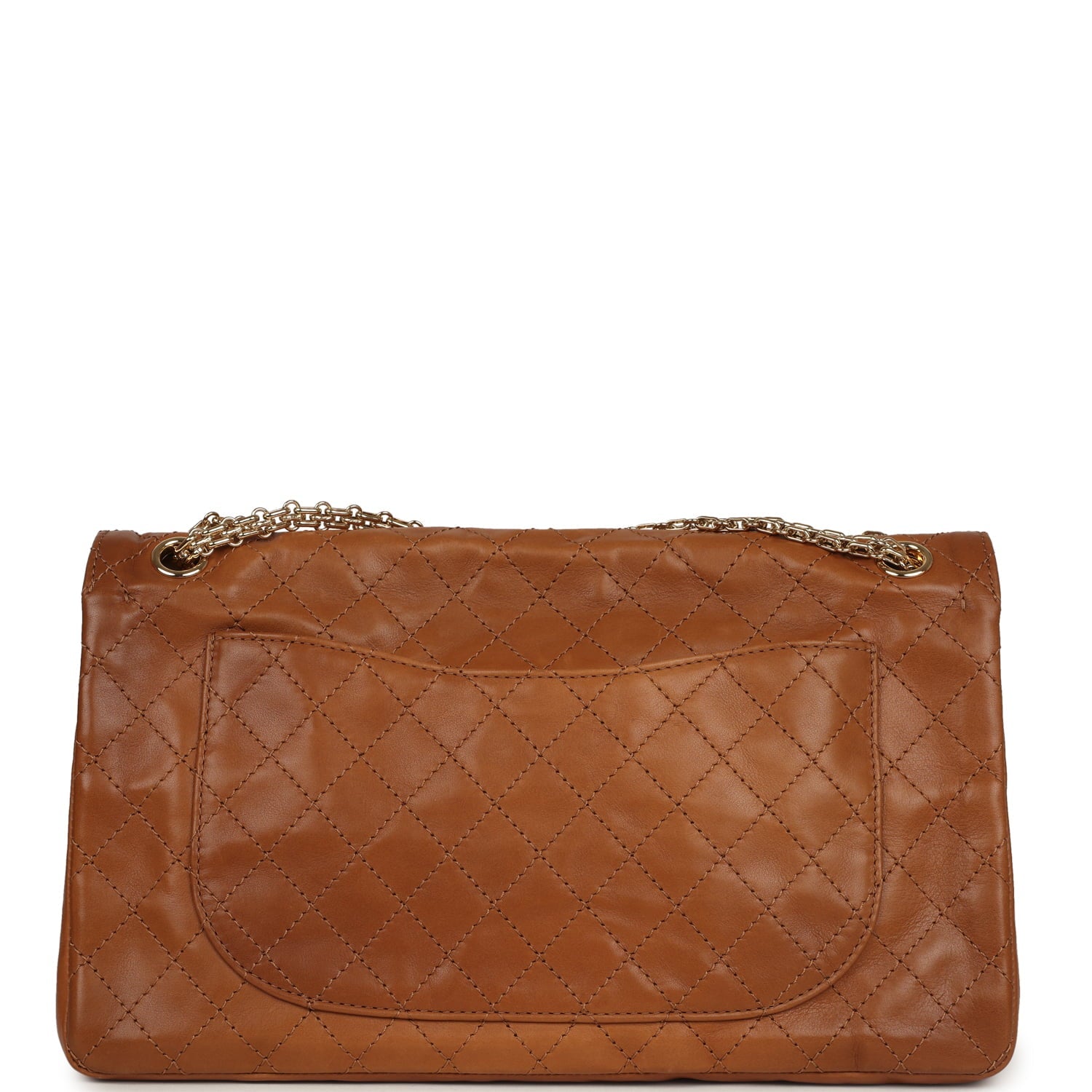 Maxi "Crush" Reissue 225 2.55 Double Flap Bag Camel Patinated Calfskin Gold Hardware