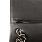 Jumbo Classic Double Flap Bag Black Patent Silver Hardware