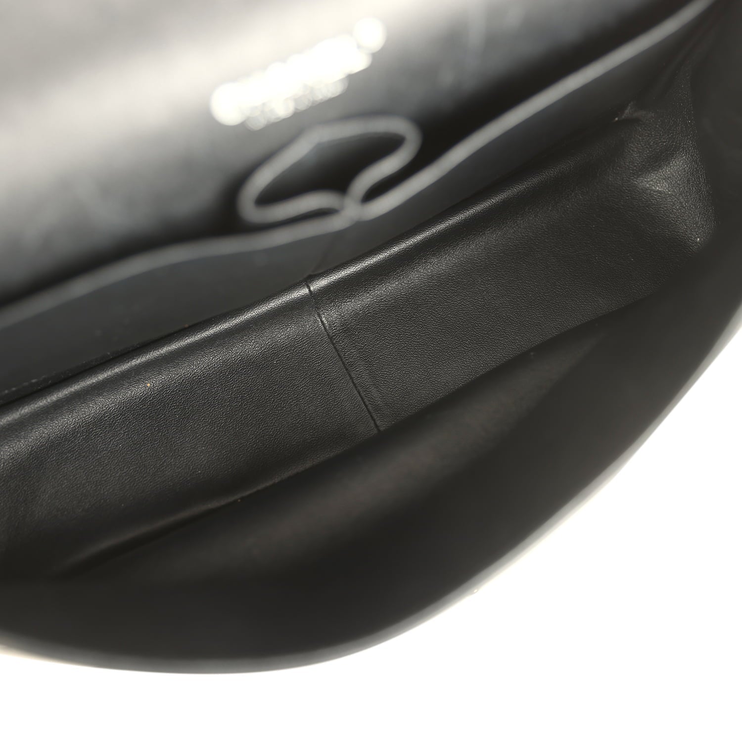 Jumbo Classic Double Flap Bag Black Patent Silver Hardware