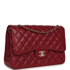 Jumbo Classic Double Flap Bag Burgundy Lambskin Light Gold Hardware