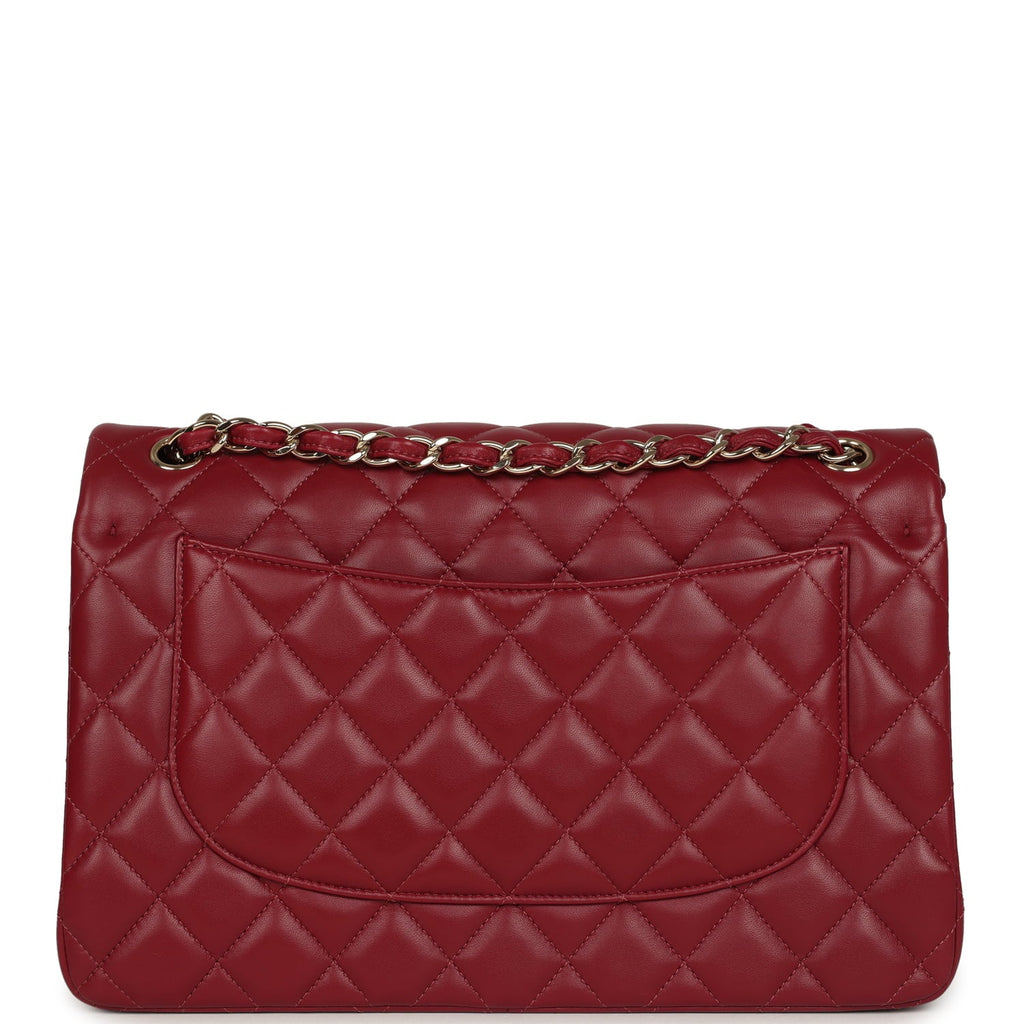 Jumbo Classic Double Flap Bag Burgundy Lambskin Light Gold Hardware