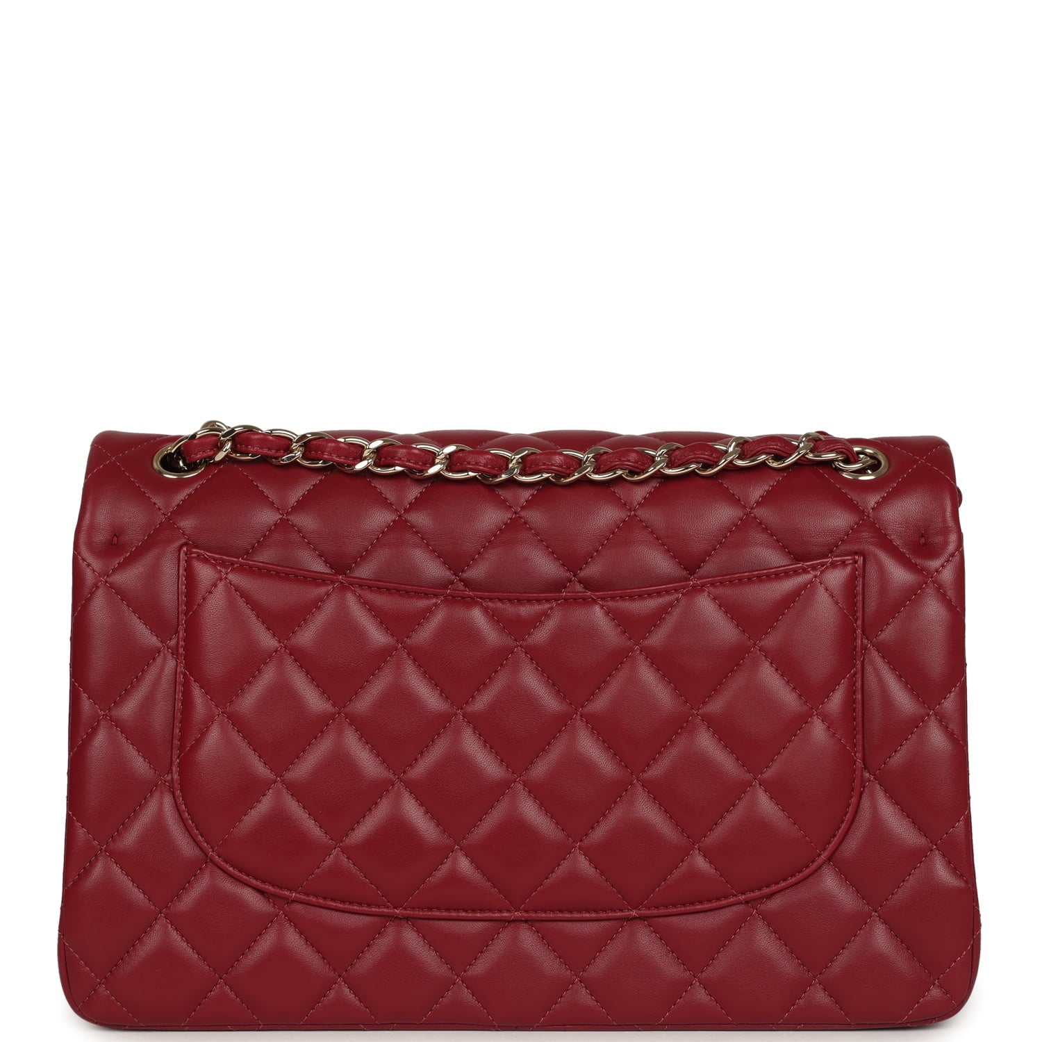Jumbo Classic Double Flap Bag Burgundy Lambskin Light Gold Hardware