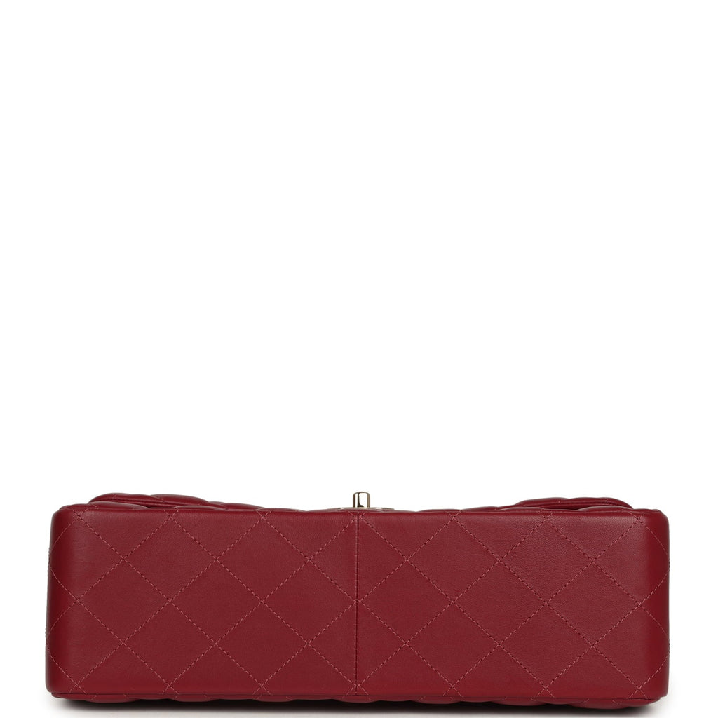Jumbo Classic Double Flap Bag Burgundy Lambskin Light Gold Hardware