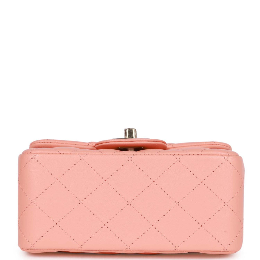 Mini Square Flap Pink Lambskin Light Gold Hardware