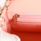 Mini Square Flap Pink Lambskin Light Gold Hardware