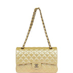 Medium Classic Double Flap Bag Yellow Iridescent Caviar Light Gold Hardware