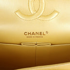 Medium Classic Double Flap Bag Yellow Iridescent Caviar Light Gold Hardware