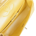 Medium Classic Double Flap Bag Yellow Iridescent Caviar Light Gold Hardware