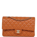 Medium Classic Double Flap Bag Caramel Shiny Caviar Light Gold Hardware