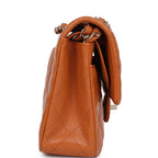 Medium Classic Double Flap Bag Caramel Shiny Caviar Light Gold Hardware