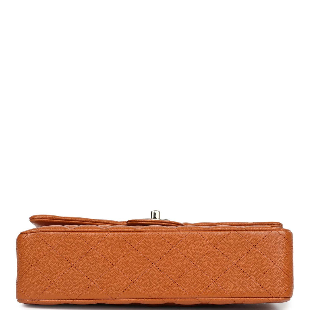 Medium Classic Double Flap Bag Caramel Shiny Caviar Light Gold Hardware