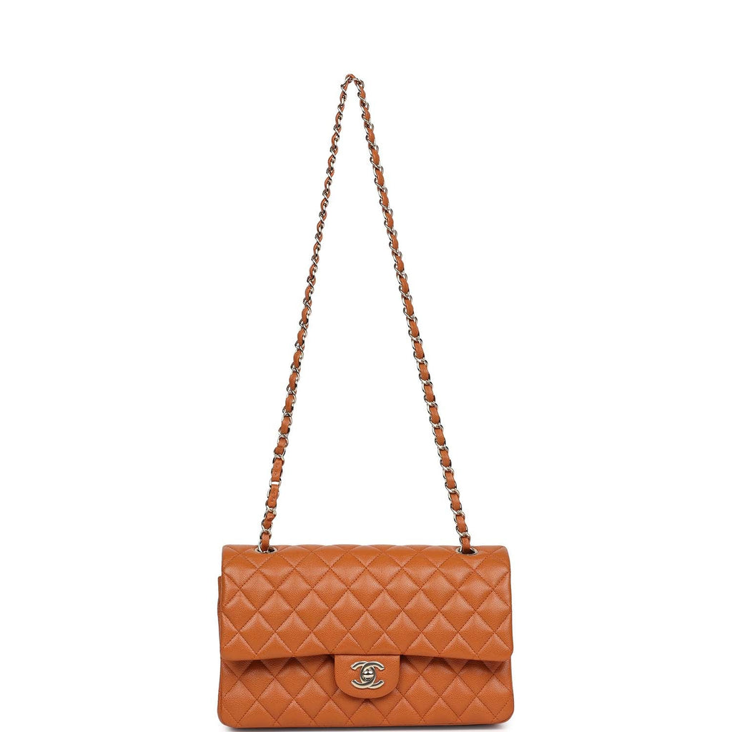 Medium Classic Double Flap Bag Caramel Shiny Caviar Light Gold Hardware