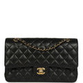 Medium Classic Double Flap Black Caviar Gold Hardware