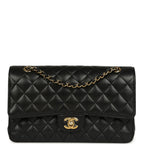 Medium Classic Double Flap Black Caviar Gold Hardware