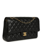 Medium Classic Double Flap Black Caviar Gold Hardware