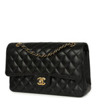 Medium Classic Double Flap Black Caviar Gold Hardware