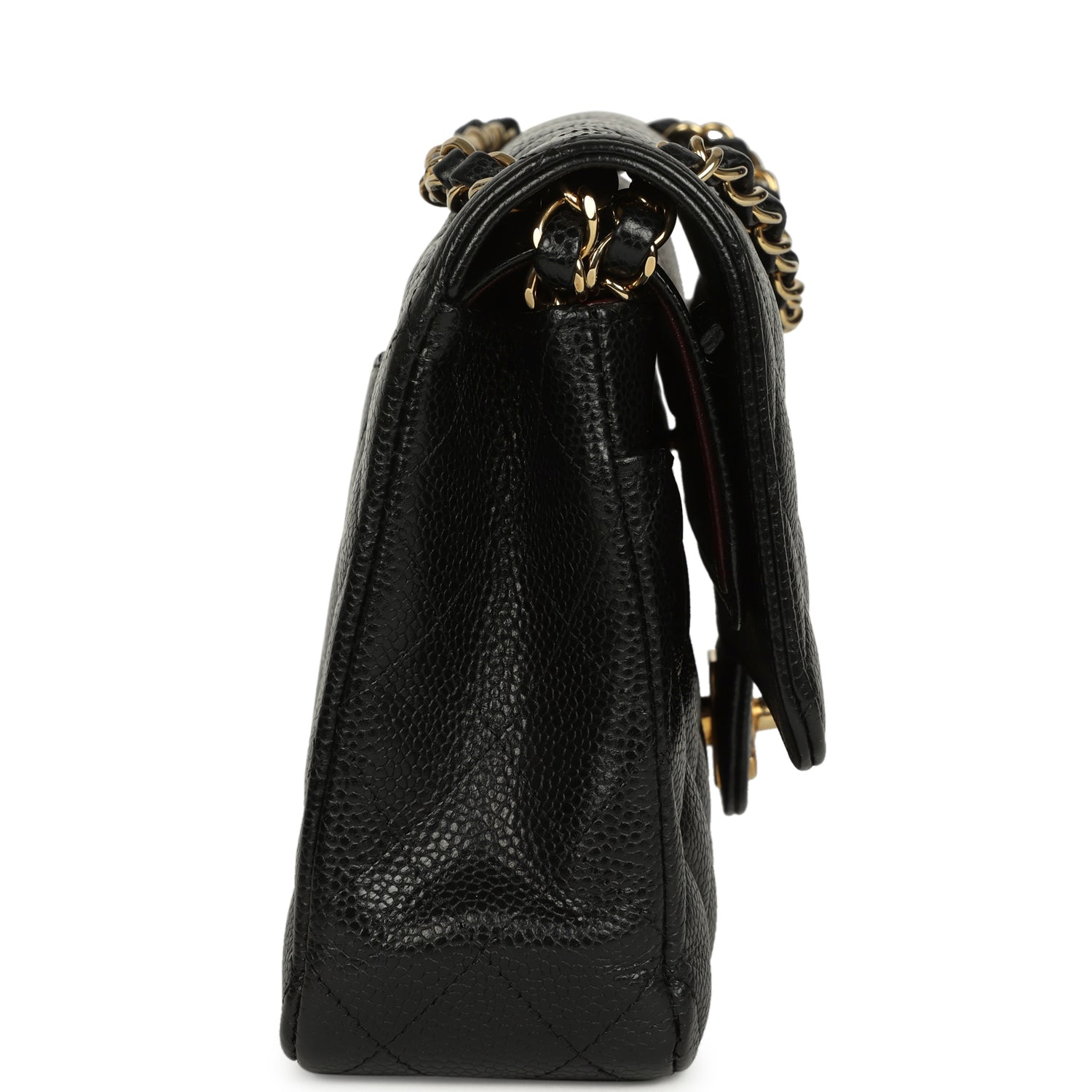 Medium Classic Double Flap Black Caviar Gold Hardware