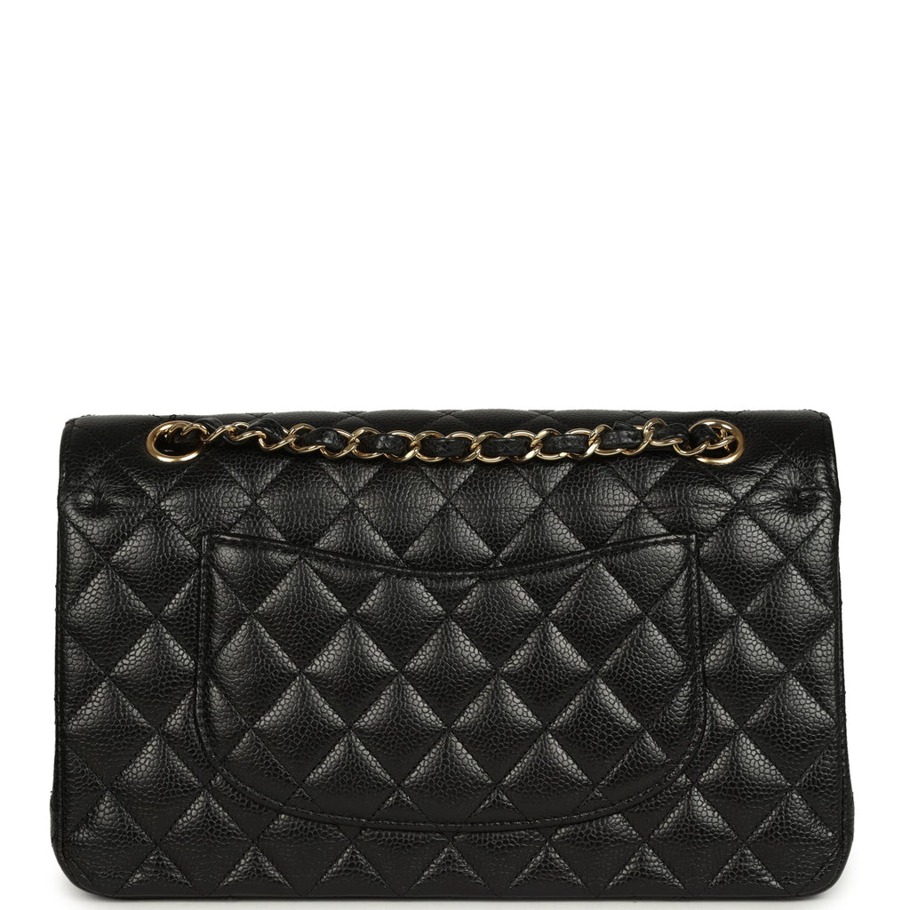 Medium Classic Double Flap Black Caviar Gold Hardware