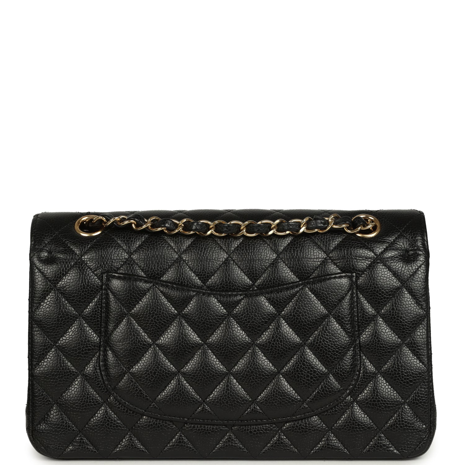 Medium Classic Double Flap Black Caviar Gold Hardware