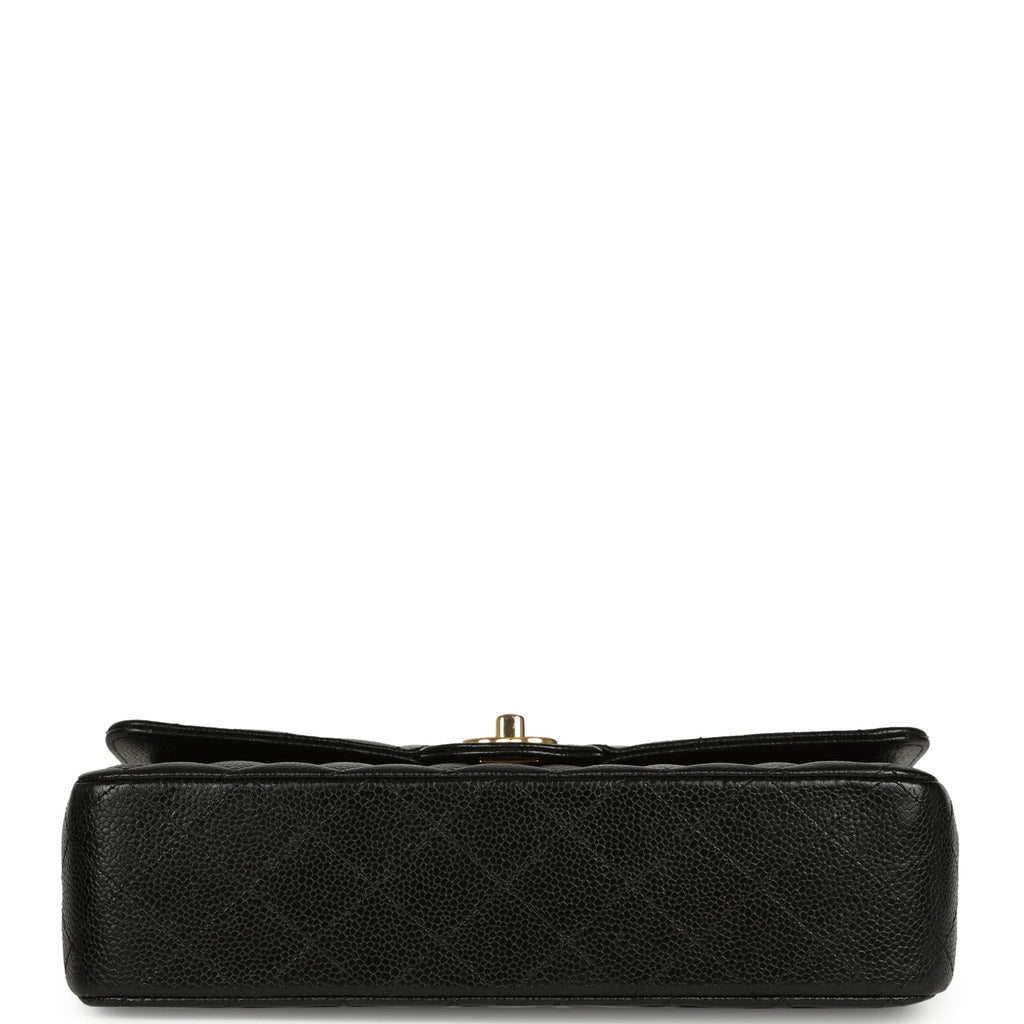 Medium Classic Double Flap Black Caviar Gold Hardware