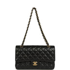 Medium Classic Double Flap Black Caviar Gold Hardware