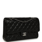 Medium Classic Double Flap Black Caviar Silver Hardware