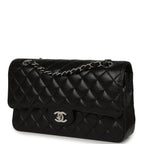 Medium Classic Double Flap Black Caviar Silver Hardware