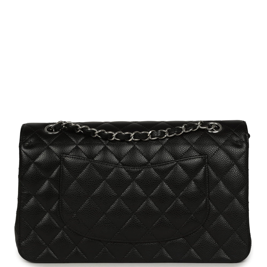 Medium Classic Double Flap Black Caviar Silver Hardware