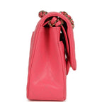 Medium Classic Double Flap Bag Dark Pink Shiny Caviar Gold Hardware