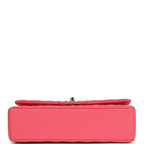 Medium Classic Double Flap Bag Dark Pink Shiny Caviar Gold Hardware