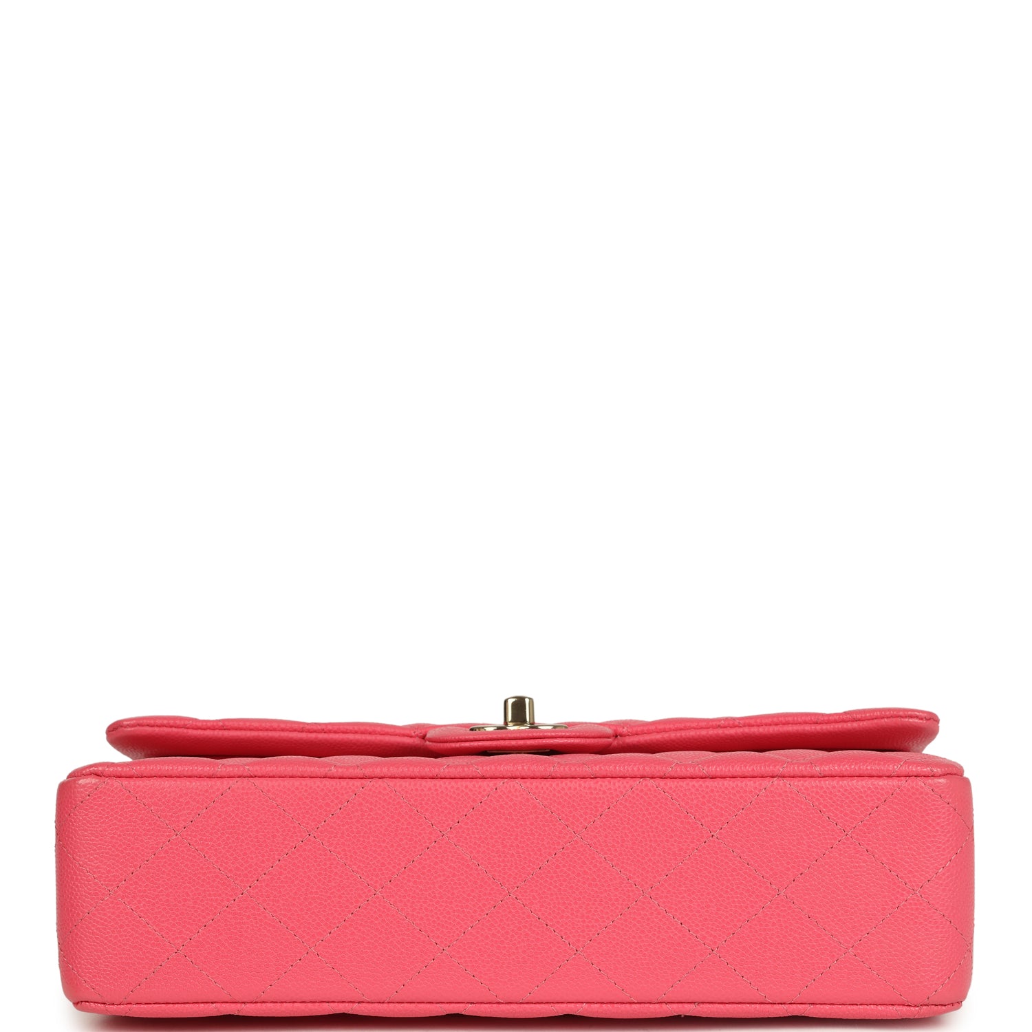 Medium Classic Double Flap Bag Dark Pink Shiny Caviar Gold Hardware