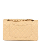 Medium Classic Double Flap Beige Clair Caviar Gold Hardware