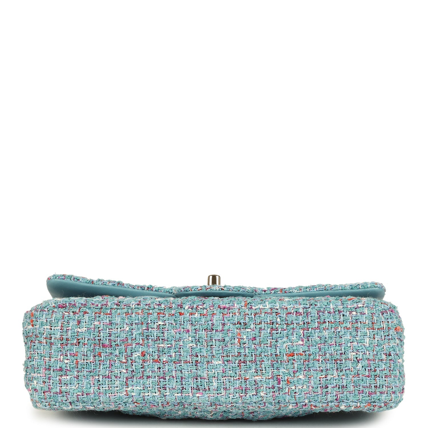 Medium Classic Double Flap Bag Blue Multi Tweed Light Gold Hardware