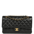 Medium Classic Double Flap Black Caviar Gold Hardware