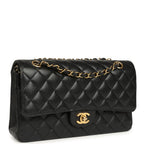 Medium Classic Double Flap Black Caviar Gold Hardware